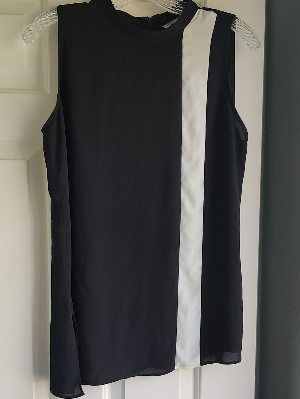 White House Black Market Black Dress with White Trim